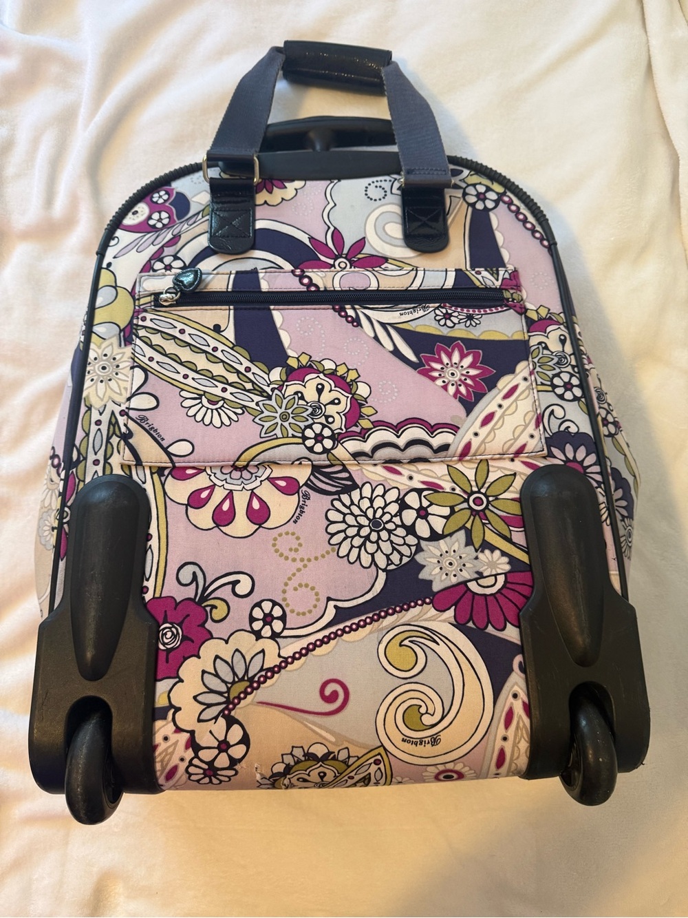Brighton Pink Multi Floral Rolling Travel Bag - Picture 3 of 7